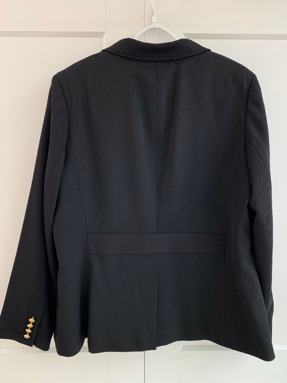 RALPH LAUREN Classic Black Crest 100% Wool Blazer Women's US Size 14W VINTAGE - Picture 2 of 13